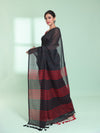 Black  Cotton Saree With Sequine Work-MA59CT06540060