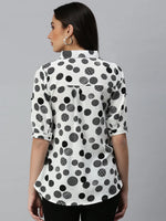 Women White Printed Shirt Top-AE-10231-Whiteblack