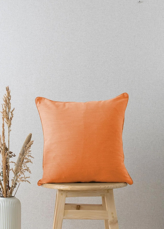 Solid orange 100% cotton plain cushion cover for sofa-240451002