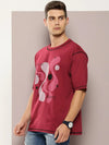 Dillinger Maroon Graphic Oversized T-shirt-DLMOV286MRN-S