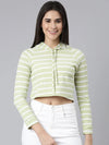 Women Olive Colourblock Crop Sweatshirt-AE-10657-Olive