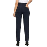 Smarty Pants Women's Cotton Lycra Straight Fit Navy Blue Formal Trouser