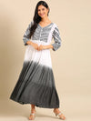 Women's White Printed Anarkali Kurta-RF-1641-White