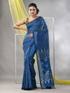 Sapphire Blue Silk Matka Soft Saree With Stripes Pattern-MA57SLMT331760033