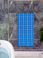 Athom Living Premium Gamcha Bath Towel 65 x 135 cm Pack of 1 Blue checkered-ATZ-BT-1G