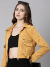 Women Mustard Solid Tailored Jacket-CHN-973-Mustard