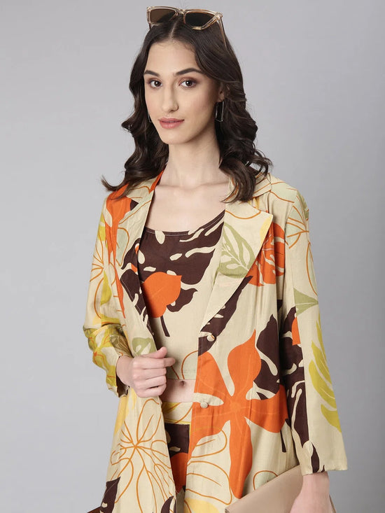 Women Beige Printed Co-Ords-DW-3764-Beige