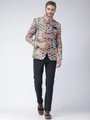 Hangup Men Standard Printed Men Formalwear-D465ButtonBlazer