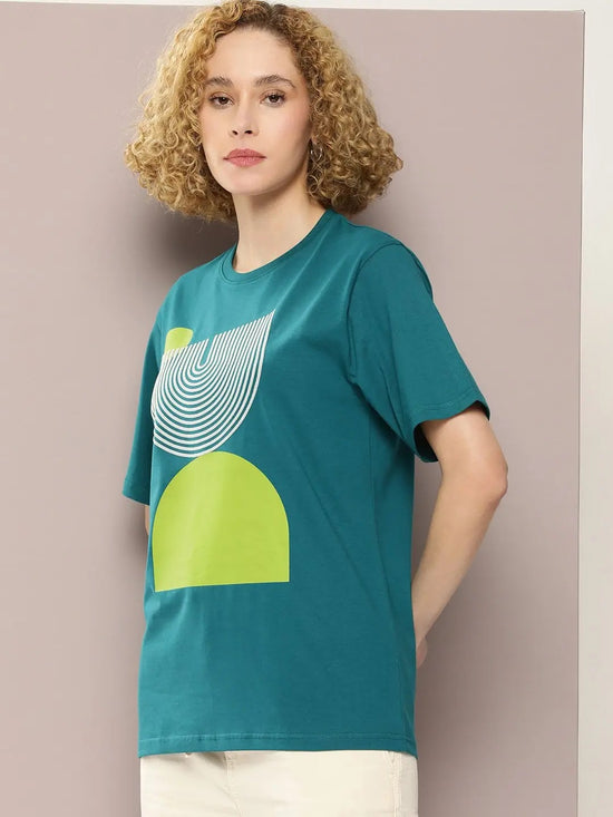 Dillinger Green Graphic Oversized T-Shirt-WMNCR483BGRN-XS