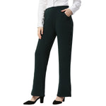 Smarty Pants Women's Cotton Lycra Bell Bottom Bottle Green Formal Trouser