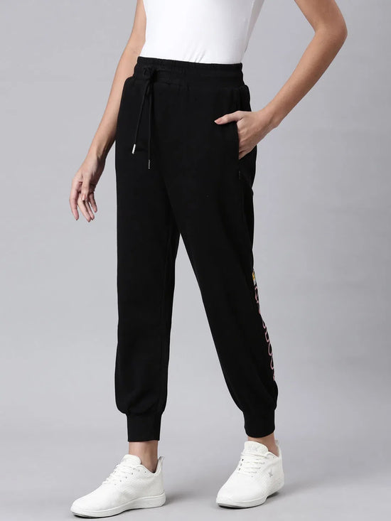 Women Black Solid Track Pant-AF-1812-Black