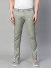 Genips Men's Mint Green Cotton Stretch Caribbean Slim Fit Self Design Trousers