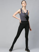 Black Heavy Distressed Multi-Slit Jeans