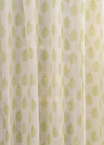 Floating Ferns 100% Sheer floral curtain for Living room & bedroom - Light filtering - Green - Pack of 1-230425029