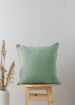 Solid Sage Green 100% cotton plain cushion cover for sofa-230454086