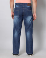 Retro Denim Jeans with 5 pockets-Blue-HBD23-30