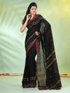 Black Cotton Soft Saree With Texture Designs-MA62CT331210042