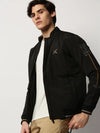 Men Black Solid Casual Bomber Jackets-ZD-3601-Black