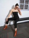 Women Black Denim Corset Jumpsuit