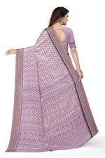 Vimla Women's Purple Turkey Art Silk Uniform Saree with Blouse Piece