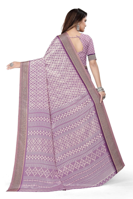 Vimla Women's Purple Turkey Art Silk Uniform Saree with Blouse Piece