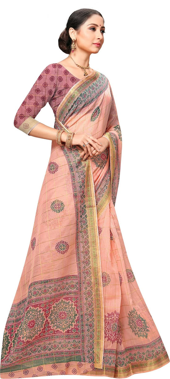 Pink Printed Art Silk Saree-VSAR1222Aa-Standard