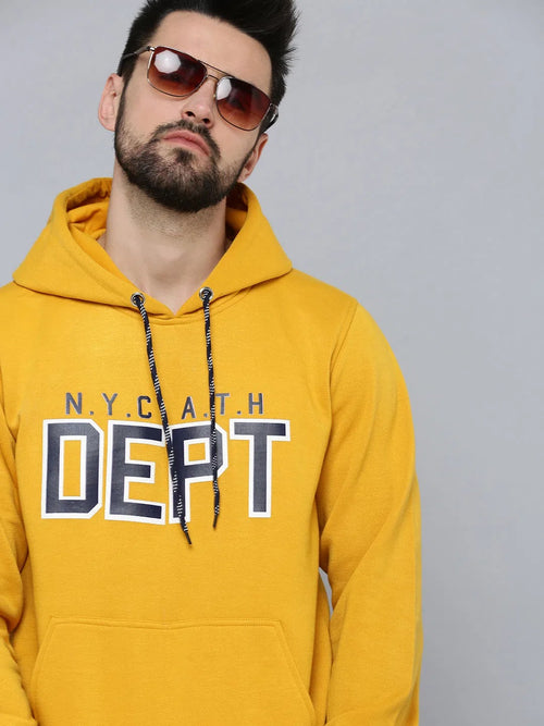 Men Yellow Solid Sweatshirt-S-407-Yellow