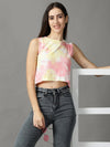 Women's Multi Tie Dye Crop Top-AE-10486-3-Multi