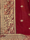 Saree Mall Women's Vichitra  Maroon Embellished Designer Saree With Blouse Piece-NISHA1006