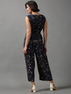 Women's Blue Printed Jumpsuit-AE-15648-Navyblue