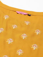 Women's Mustard Printed Straight Kurta-GW-3128-Mustard