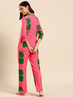 Shirt Pyjama nightwear set Pink Color Print