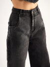 Women Black High Waist Back Pocket Jeans