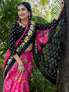 Saree Mall Women's Cotton Pink Printed Designer Saree With Blouse Piece-MINAXI3901