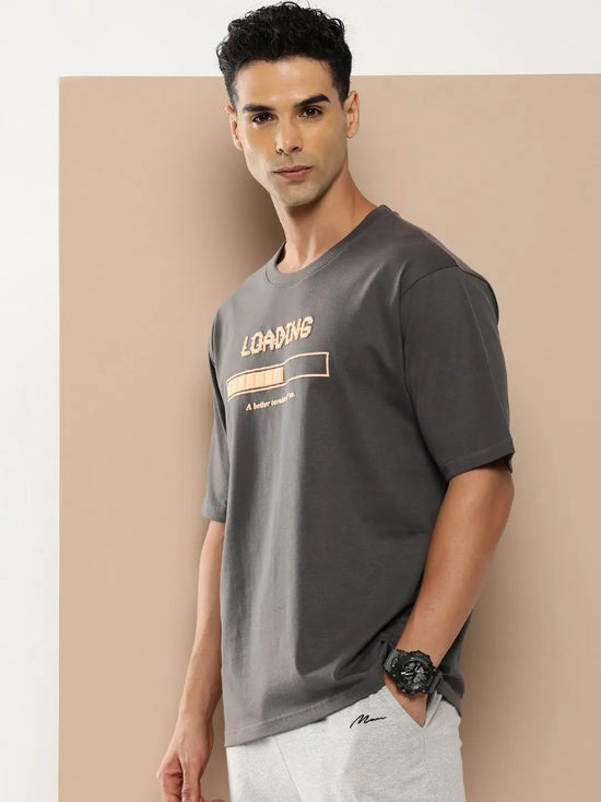 Difference of Opinion Grey Graphic Oversized T-Shirt