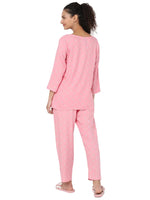 Smarty Pants Women's Cotton Pastel Pink Polka Dot Print Night Suit