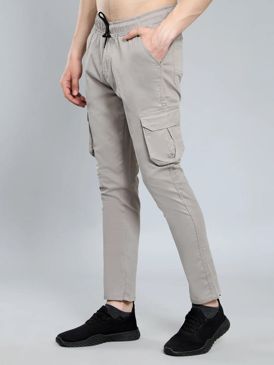 Jogger Cargos with Elastic waist and 6 pockets-Grey-HC4012-30