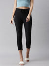 Women's Black Solid Trouser-AN-6272-Black