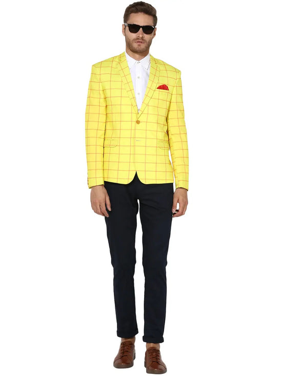 Hangup Men Standard Checkered Men Formalwear-D15CheckBlazer