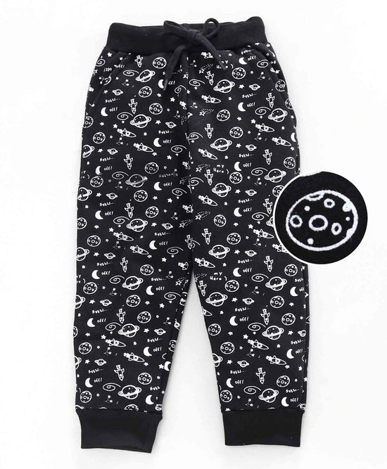 Boys Sporty Space AOP Print Fleece Track Pant