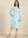 Women Blue Solid Straight Kurta-NJ-3740222-Blue