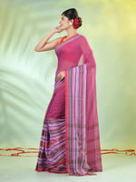 Violet Cotton Soft Saree With Woven Nakshi Borders-MA62CT33660066