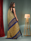 Beige Cotton Blend Handwoven Saree With Ghicha Pallu-MA50BCT06550104