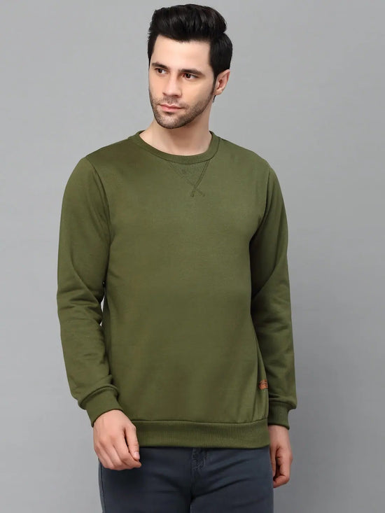 Rigo Neck Stitch Detail Basic Fleece Sweatshirt-SW07221149-3XL