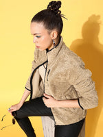 Women Solid Standard Beige Jacket