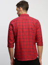 Men Red Checked Shirt-BRICHCHECKS-5621-Red