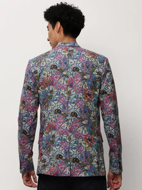 Men Multi Printed Casual Blazers-SOBLZ-082-15-Multi