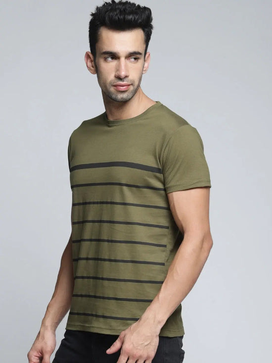 Dillinger Men's Stripes Printed T-Shirt