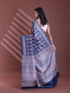 Dark Blue Silk Soft Saree With Texture Print-MA60BSL01400037