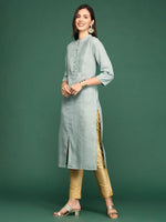 Women's Grey Solid Straight Kurta-UB-1235-Grey